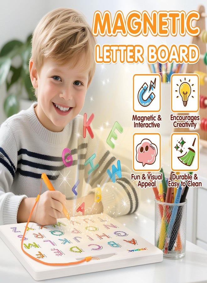FINDMAG Magnetic Alphabet Writing ABC Board with Letters, Tracing Practice Boards for Handwriting, Learning Resource, Educational Writing Tool, Portable Travel Alphabet Practice Board - Image 4