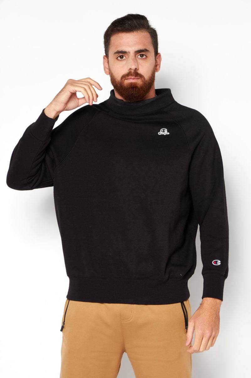 Champion سويت شيرت رياضي للرجال بأكمام طويلة، أسود - Image 1
