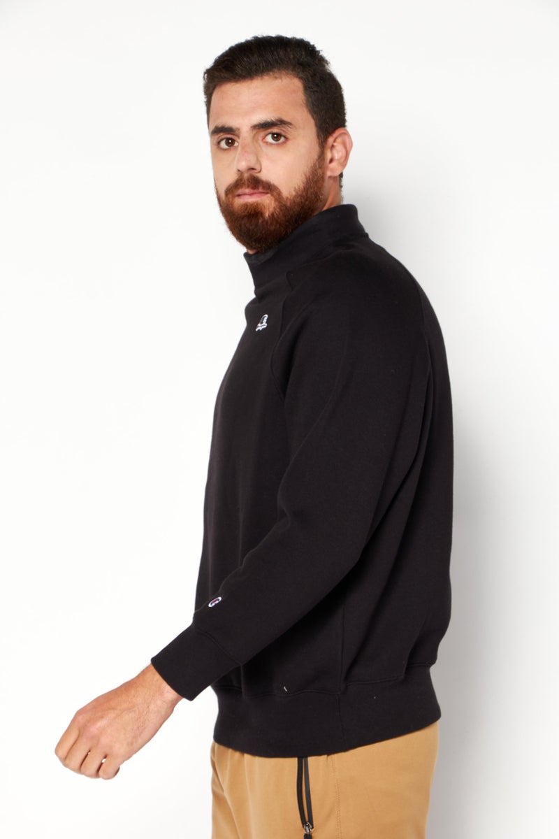 Champion سويت شيرت رياضي للرجال بأكمام طويلة، أسود - Image 3