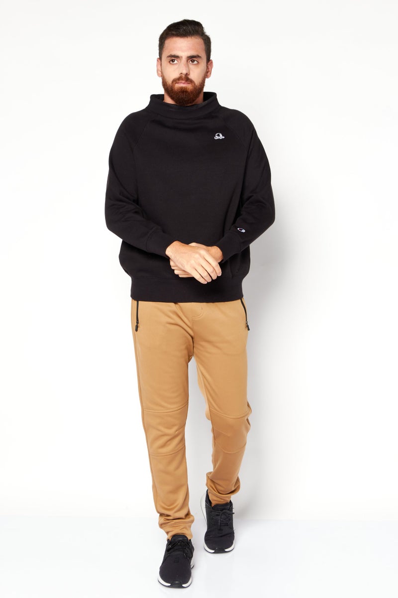 Champion سويت شيرت رياضي للرجال بأكمام طويلة، أسود - Image 4