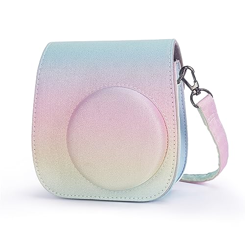 Phetium Instant mini 12 Camera Protective Case Compatible with Instax Mini 12 11,PU Leather Bag with Pocket and Adjustable Shoulder Strap (Shining Rainbow) - Image 1