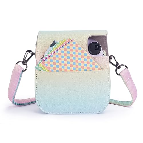 Phetium Instant mini 12 Camera Protective Case Compatible with Instax Mini 12 11,PU Leather Bag with Pocket and Adjustable Shoulder Strap (Shining Rainbow) - Image 5