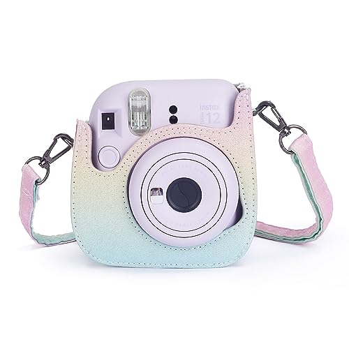 Phetium Instant mini 12 Camera Protective Case Compatible with Instax Mini 12 11,PU Leather Bag with Pocket and Adjustable Shoulder Strap (Shining Rainbow) - Image 4