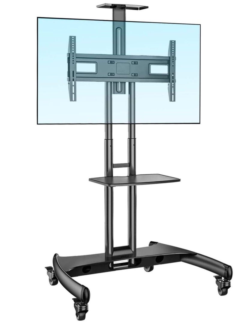 Mobile TV Stand With Lockable Wheels For 32-65 Inch TVs Black - Image 3