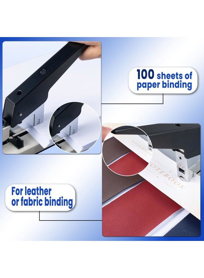CAGIE Stapler Heavy Duty, Office Stapler with 100 Sheet, 1PACK Manual Big Stapler Metal Include 23/13 Staples 1000PCS - Image 2