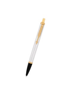 PARKER Latitude Shiny Chrome| Gold Trim Ball Pen| Ink Color - Blue | Corporate Gift | Ideal For Professional Use  - Image 2