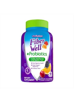 Vitafusion Fiber Well + Probiotics Gummies for Adults, 60 Count  - Image 1