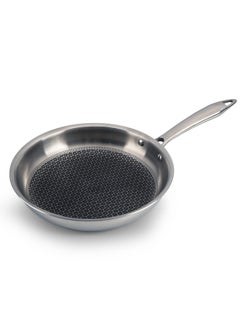 AGARO AGARO Royal Honey Comb Frying Pan, 1L Capacity, 22 cm Diameter, Tri-Ply Steel with Honey Comb, Riveted Handle, Food Safe & PFOA Free, Gas & Induction Compatible, Cooking, Frying, Serving, Silver  - Image 4