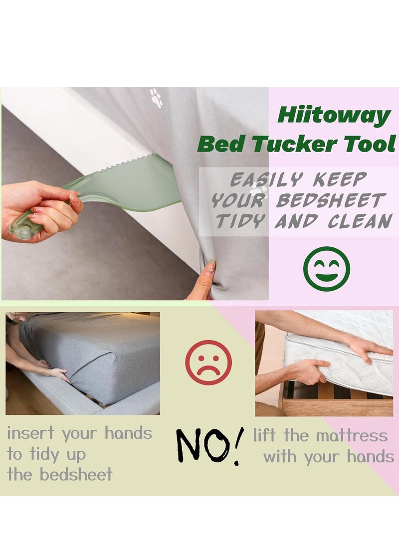 SOLARAE Bed Maker and Mattress Lifter Tool Sheet Tucker Wedge Easily Lift and Hold The for Changing Sheets, Plastic Making with Gear for Cleaning 2 Pack - Image 4