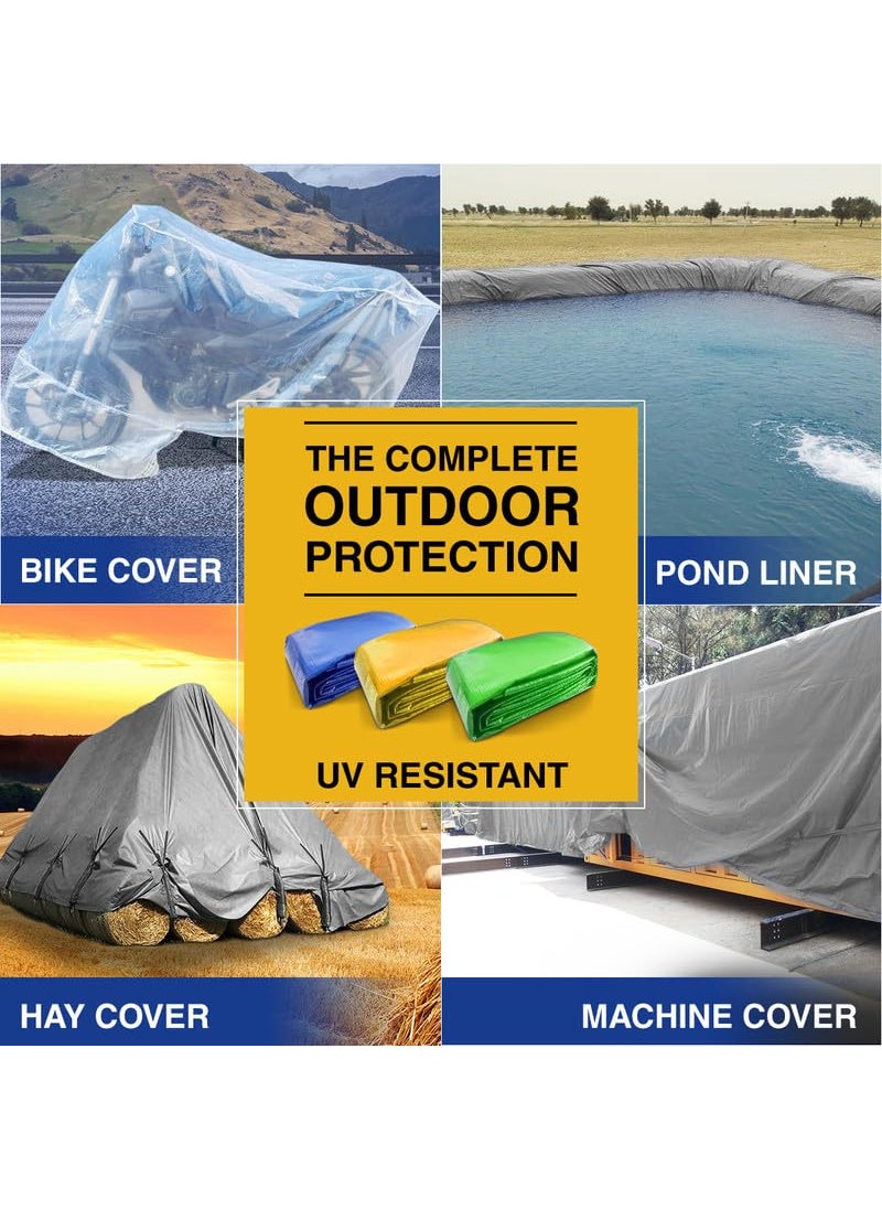 TUFFPAULIN TUFFPAULIN 9FT X 9FT 120 GSM Silver Tarpaulin Tirpal Tadpatri Tharpai Thadika Extra Strong Reinforced Eyelets UV Resistant 100 Waterproof Virgin 6 Layer MLCL 3D Rib Technology1 No  - Image 3