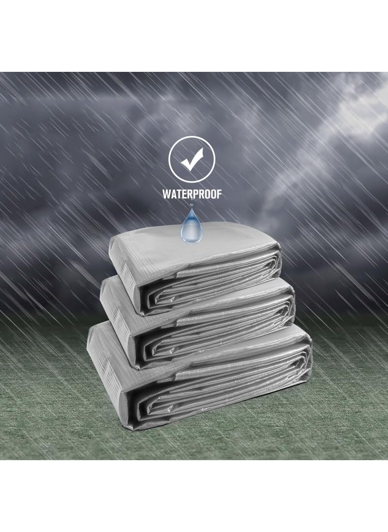 TUFFPAULIN TUFFPAULIN 9FT X 9FT 120 GSM Silver Tarpaulin Tirpal Tadpatri Tharpai Thadika Extra Strong Reinforced Eyelets UV Resistant 100 Waterproof Virgin 6 Layer MLCL 3D Rib Technology1 No  - Image 5