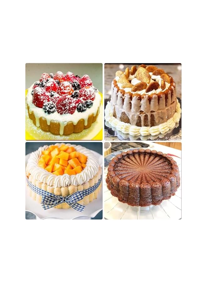S-TOP Charlotte Silicone Cake Pan, 10 Inch Round Nonstick Mold for Baking, Flexible Heat Resistant Cake Mould, Easy to Clean, Durable Dessert Mold for Homemade Cakes, Pies & Pastries - Image 3