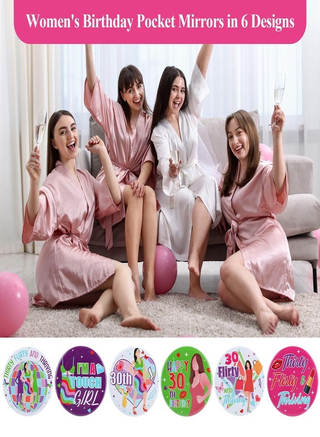 HKOYTIUP 30Pcs Thirty Flirty and Thriving Party Favors 30th Birthday Gifts for Women 2.75inches Round Makeup Mirrors Happy 30th Birthday Party Favors for Daughter Niece Sister Friends - Image 4