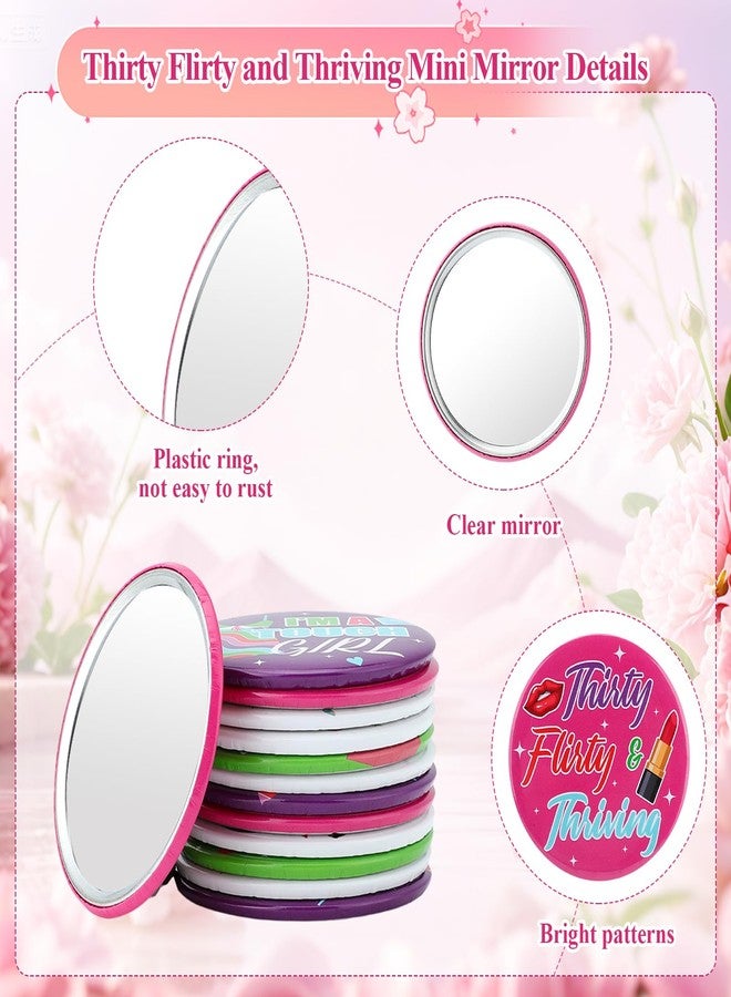 HKOYTIUP 30Pcs Thirty Flirty and Thriving Party Favors 30th Birthday Gifts for Women 2.75inches Round Makeup Mirrors Happy 30th Birthday Party Favors for Daughter Niece Sister Friends - Image 3