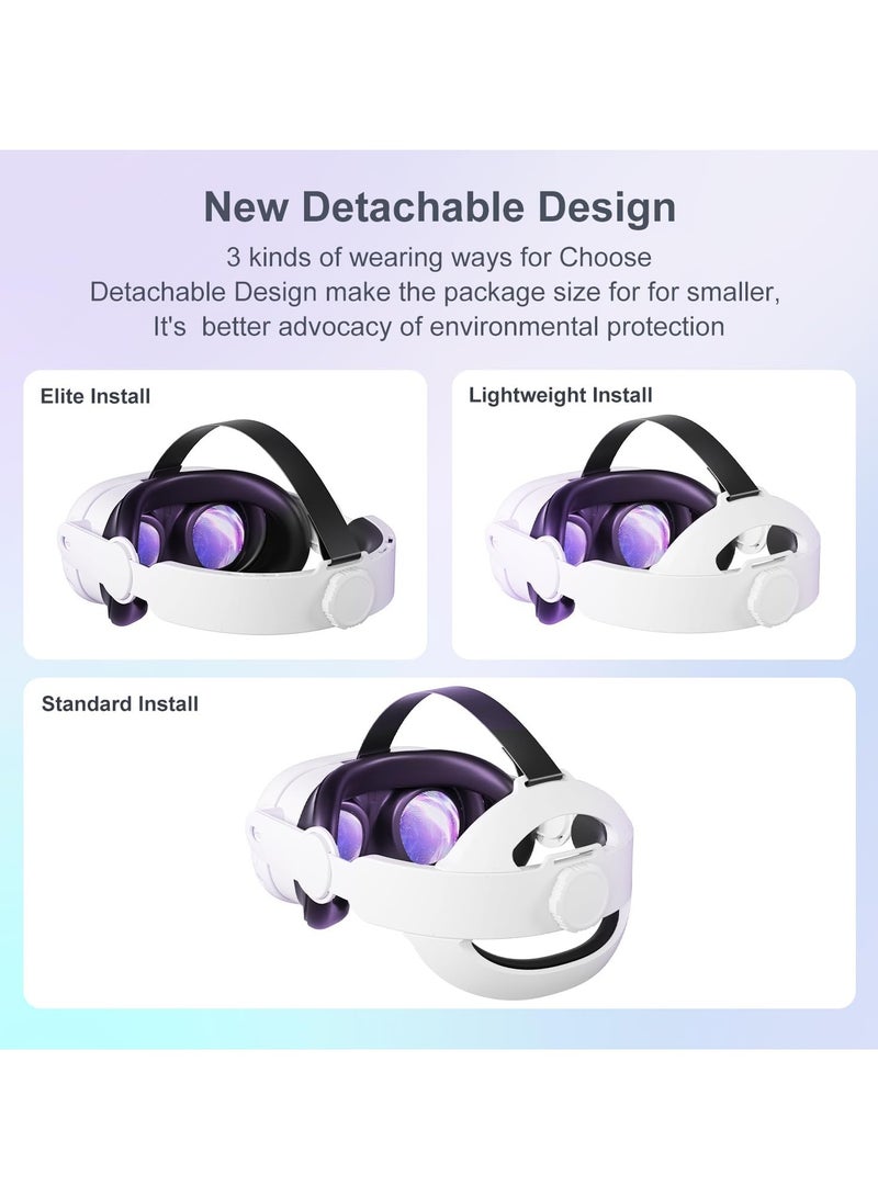 حزام رأس لمعيار رأس Meta Oculus Quest 3s / 3 / 2،3 في 1 قابل للتعديل ، ملحقات VR للألعاب المريحة المعززة المناسبة لحقيبة الحمل - Image 4
