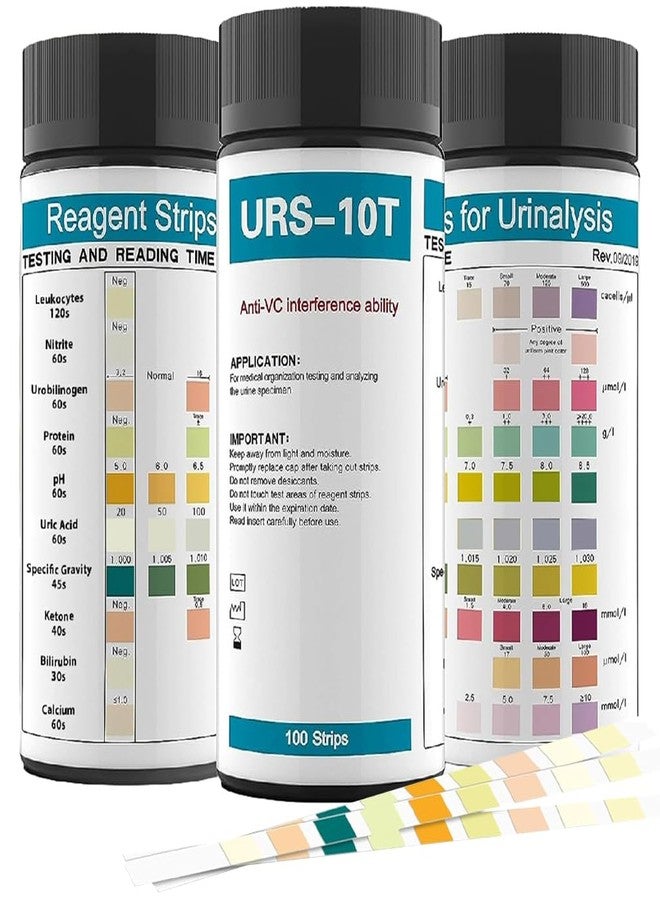 HANNEA® 100-Count Urinalysis Strips, Quick UTIs Urine Test Dipsticks, 10-Parameter Urine Test Strips, Self Monitoring Uti Test Strips for Possible UTIs, Diabetes, Electrolyte Imbalance, Etc - Image 1