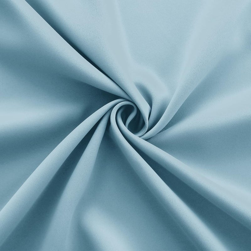 KOUFALL Light Blue Short Blackout Curtains 24 Inches Long for Girls Bedroom Kitchen Small Window Set 2 Panels Rod Pocket Curtains for Kids Room Bathroom 24 Inch Length - Image 5