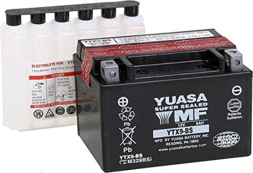 Yuasa YUAM329BS YTX9BS Maintenance Free AGM Battery with Acid pack - Image 1