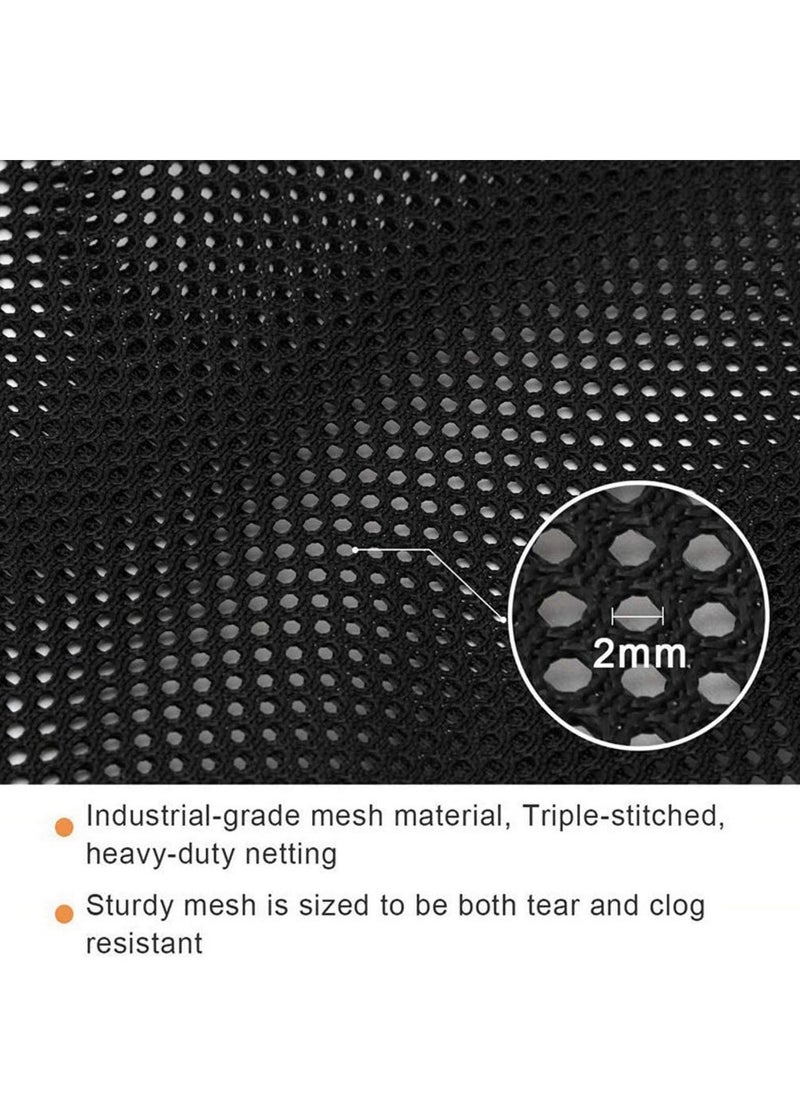 KASTWAVE "Pump Barrier Bag, 2 Pcs 12.2""x 16.1"" Pond Mesh Pump Filter Bag with Drawstring, for Pond Biofilters Aquarium Filtration and Outdoor Swimming Pool Black Media Bags "  - Image 5