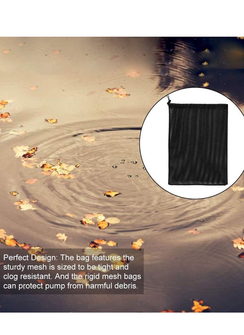 KASTWAVE "Pump Barrier Bag, 2 Pcs 12.2""x 16.1"" Pond Mesh Pump Filter Bag with Drawstring, for Pond Biofilters Aquarium Filtration and Outdoor Swimming Pool Black Media Bags "  - Image 3