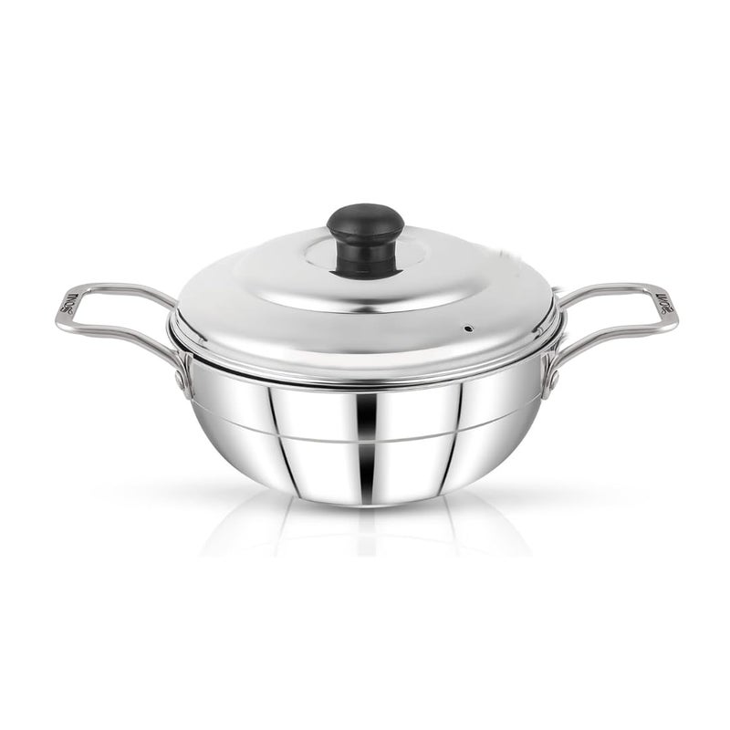 AadiVeer Stainless Steel Premium Idli Maker | Idli Cooker | Idli Pot | idli Kadai,With Sturdy Bakelite Handles And Knob, 2 Plates, 8 Idlies - Image 2