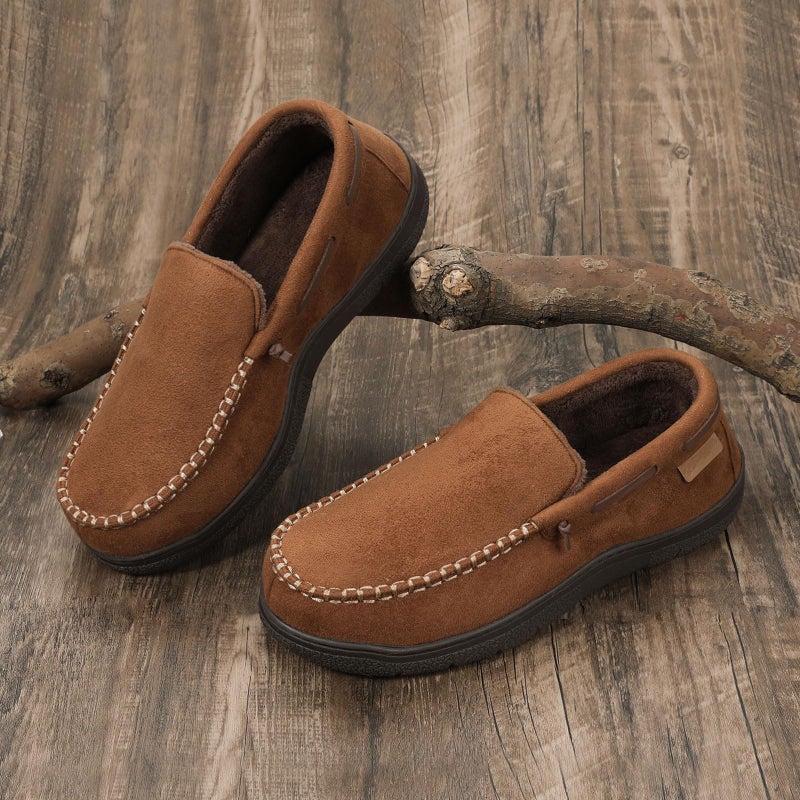 Zigzagger Men's Moccasin Slippers Memory Foam House Shoes, Indoor and Outdoor Warm Loafer Slippers, Windsor, 10 M US - Image 2