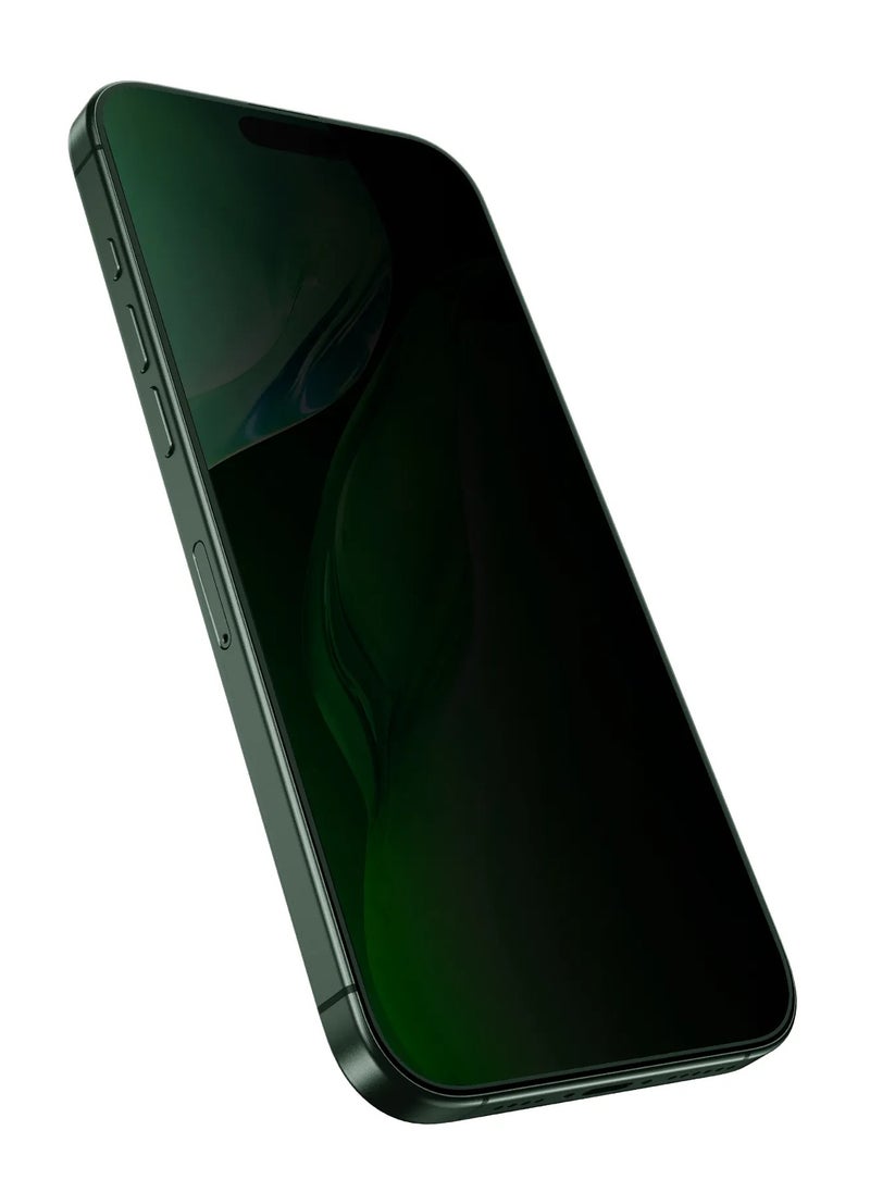 GREEN LION - iPhone 16 Pro Max Privacy Screen Protector / 3D Silicone Plus / Anti-Fingerprint / Grease Resistance / Anti-Scratch / High-Definition Edge Glass - Black - Image 1