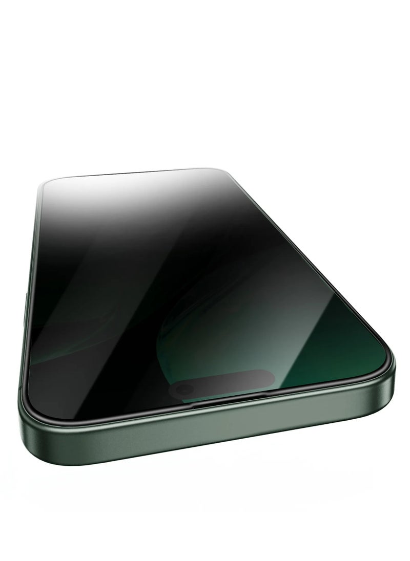 GREEN LION - iPhone 16 Pro Max Privacy Screen Protector / 3D Silicone Plus / Anti-Fingerprint / Grease Resistance / Anti-Scratch / High-Definition Edge Glass - Black - Image 1