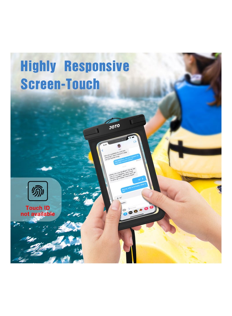 JOTO Universal Waterproof Pouch, IPX8 Waterproof Cellphone Dry Bag Underwater Case for iPhone 12 Pro Max 11 Pro Max Xs Max XR X 8 7 6S, Galaxy S20 Ultra S10 Note10 9 up to 7 inches -2 Pack, Black  - Image 5