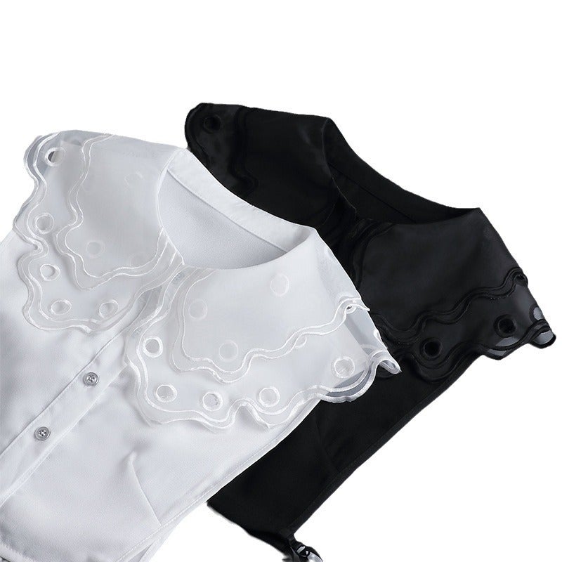Embroidered Double Fake Collar Women''s Matching Sweater Cardigan Shirt Collar Fashionable Atmospheric High-end All-match Decorative Collar - Image 5