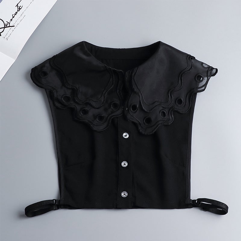 Embroidered Double Fake Collar Women''s Matching Sweater Cardigan Shirt Collar Fashionable Atmospheric High-end All-match Decorative Collar - Image 4