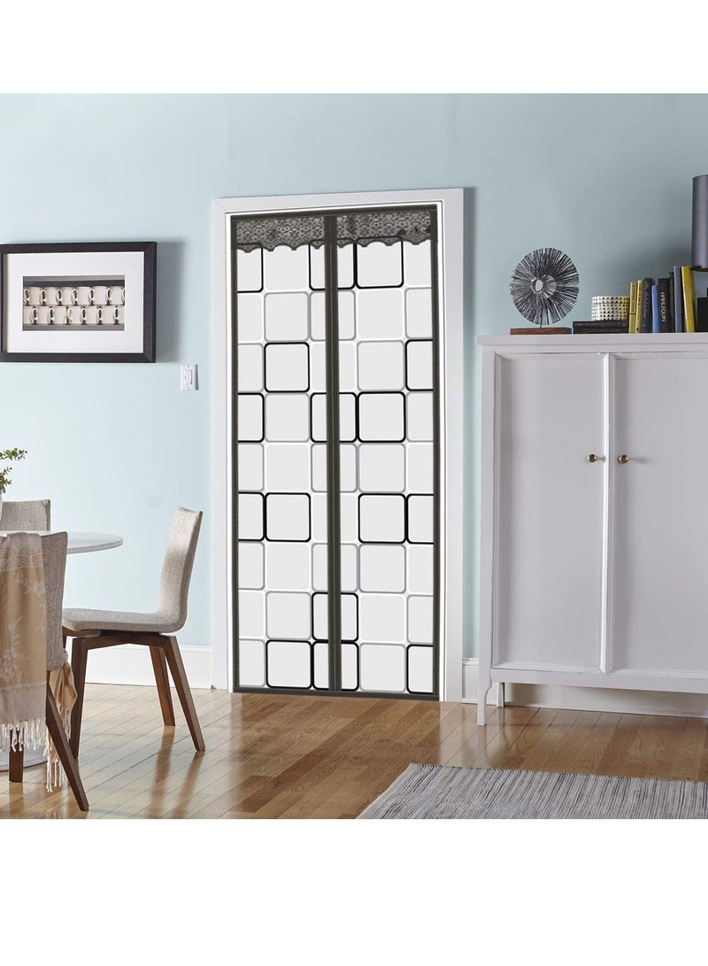 XiuWoo Insulated Door Curtain, Magnetic Screen Door, Curtain Automatic Closing Fly Insect Bug, for Patio, Kitchen, Bedroom, Air Conditioner Room(36 x 82 inch, Grey) - Image 1