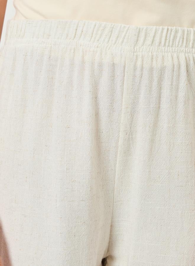 ستايلي بنطال للبنات بأرجل واسعة لون بيج من مزيج الفيسكوز - Image 3