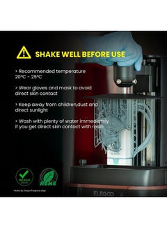 ELEGOO ELEGOO ABS-Like 3D Rapid Resin LCD UV-Curing Resin 405nm Standard Photopolymer Resin for LCD 3D Printing White, 1000 Grm (Translucent)  - Image 2