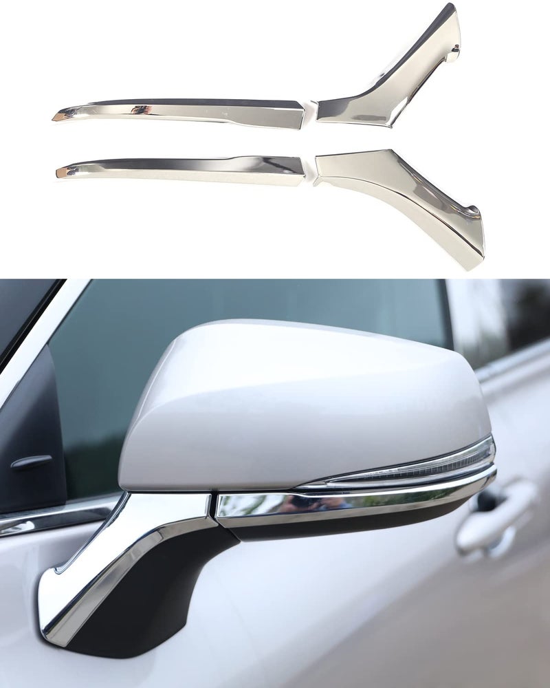 For Toyota Highlander 2020 2021 2022 2023 2024 2025 Side Rear View Mirror Trims Sporty Chrome Exterior Rearview Mirror Molding Covers for Highlander NOT for 2024 Grand Highlander