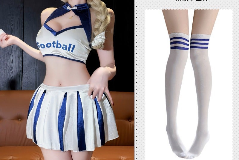 Women's Sports-Inspired Two-Piece Outfit, Pleated Skirt Set, Fashion Performance  Costume