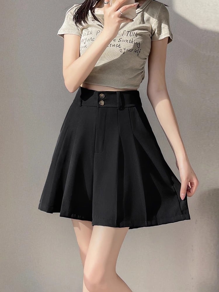 Autumn Short Super Small Chubby Girl Plus Size Suit Five-Point A Hip Skirt Shorts Women - Image 2