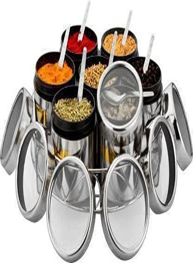 STEEPLE Stainless Steel Masala Dabba| 7 in 1 Masala Dani| Dry Fruits Jars & Containers| Masala Box For Kitchen| Spice Box| (Silver 7pcs) - Image 3