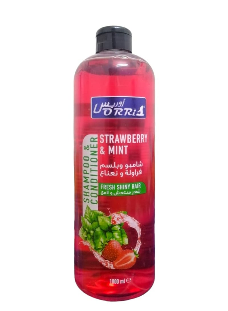 شامبو وبلسم الفراولة والنعناع 1000 مل