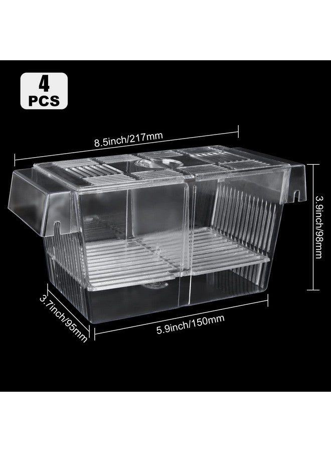 FVIEXE FVIEXE 4PCS Fish Breeder Box for Fish Tank, Acrylic Aquarium Fish Isolation Breeding Box with Suction Cups Acclimation Hatchery Incubator for Baby Fishes Guppy Shrimp Clownfish Betta, Medium Size - Image 2