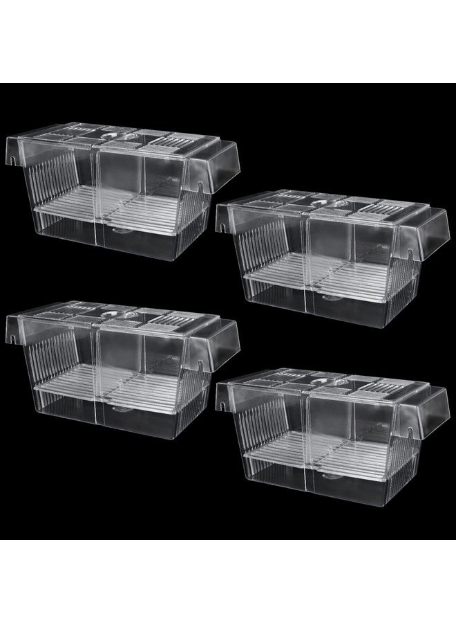 FVIEXE FVIEXE 4PCS Fish Breeder Box for Fish Tank, Acrylic Aquarium Fish Isolation Breeding Box with Suction Cups Acclimation Hatchery Incubator for Baby Fishes Guppy Shrimp Clownfish Betta, Medium Size - Image 1
