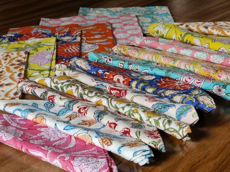 INDACORIFY 10 Pcs Mix Lot Table Napkins 100 Cotton Hand Block Printed Handkerchief 20 x 20 Inches Kitchen Towels Table Decor Linen Dinner Napkins Hand Made Beautiful - Image 5