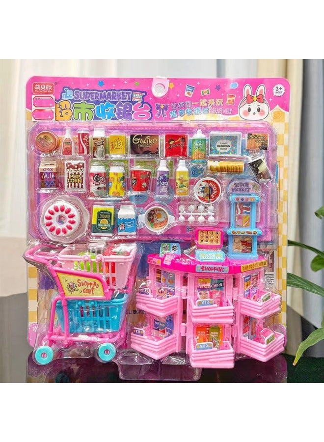 Meng Beixin Children's Playhouse Mini Kitchen Toy Simulation Life Home Appliances Supermarket Suit Cash Register Convenience Store-Specifications:1368-57 Fun Barbecue Oven - Image 5