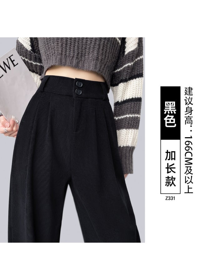 Wide-leg Pants For Women Spring & Fall  New Narrow Version High-waisted Straight Draped Casual Chenille Sports Pants For Small People