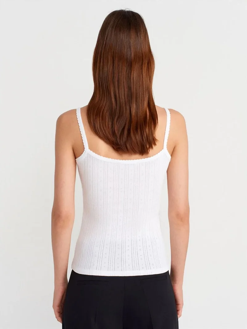 ديلفين Dilvin Slim Fit Ribbed Cotton Cami Top