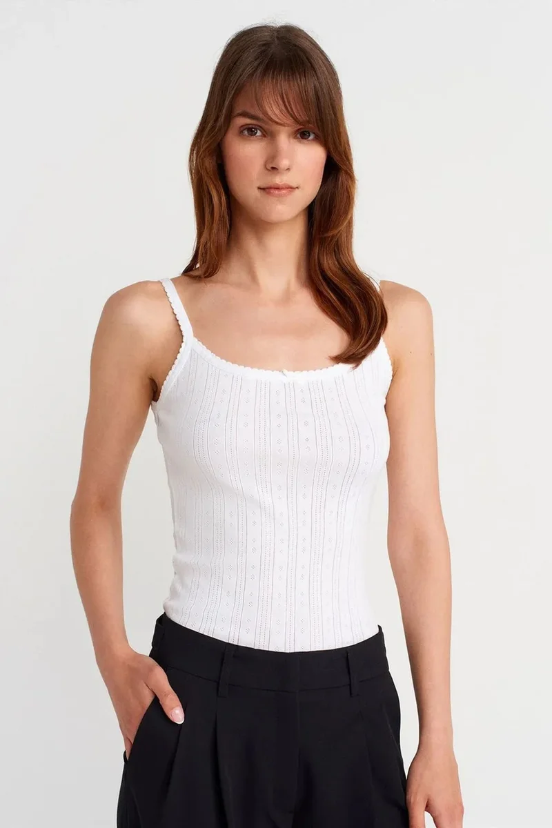 DILVIN Slim Fit Ribbed Cotton Cami Top
