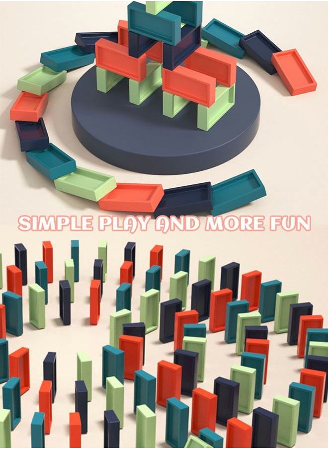 GROIC - 120 Pieces Dominos Train Toy Set, Automatic Domino Rally Train Model with Light and sound, Kids Domino Blocks Building Stacking Toy, Domino Set Stacker Game STEM Creative Gift-Green - Image 1