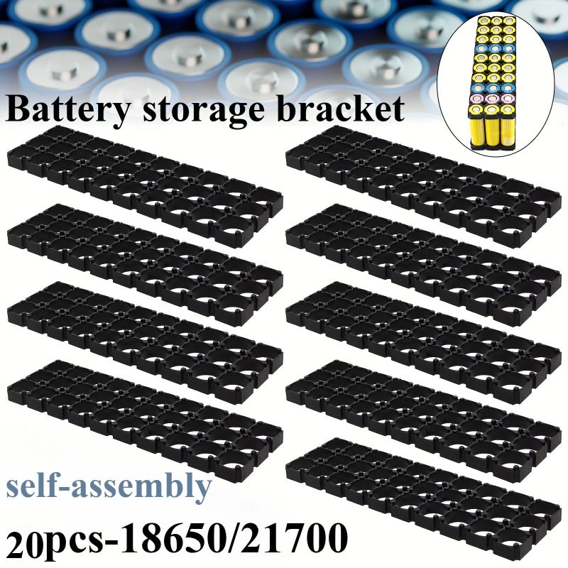 20pcs 21700 Battery Storage and Management Brackets Plastic Battery Pack Holder Freely Assembled - Image 1
