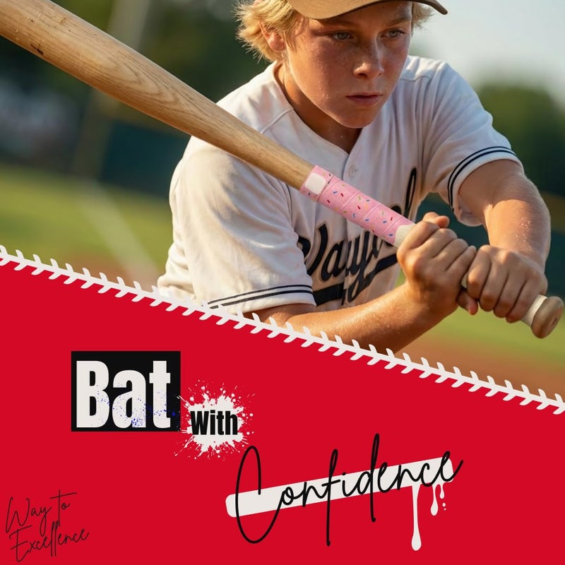 Waycel Bat Grip Tape â€“ 0.5mm / 1.1mm / 1.8mm â€“ Baseball & Softball Bat Wrap â€“ Anti-Slip Batting Grip Tape for Baseball Bats & Softball Bats â€“ Ice Cream Style (Strawberry, 0.5 mm) - Image 5