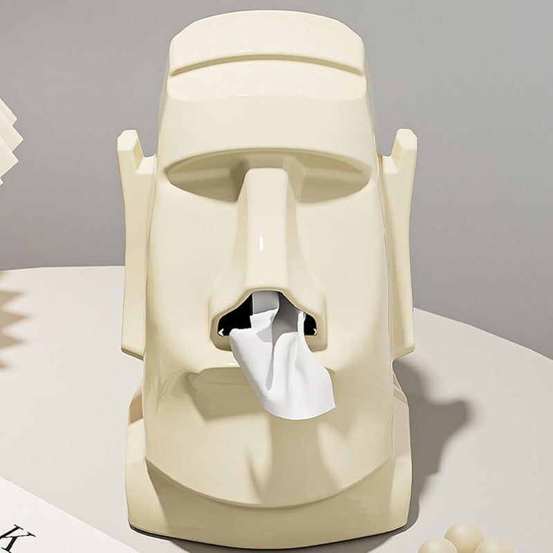 Green Decorative Paper Towel Holder Stone Statue Tissue Box Napkin Dispenser - Image 4